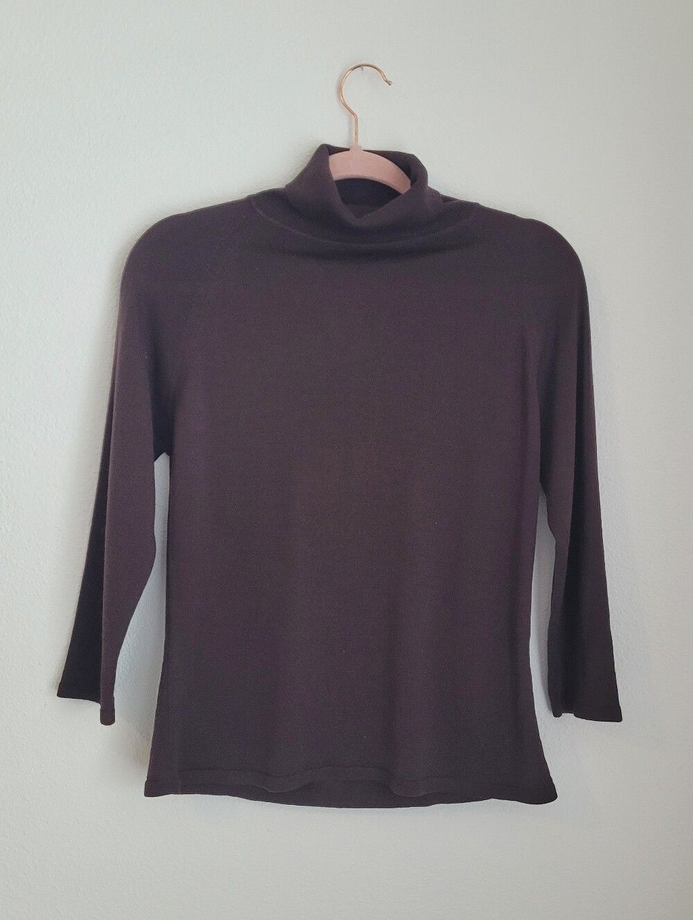 Harold's Brown 100% Merino Wool Turtleneck Sweater Medium Made In Portugal